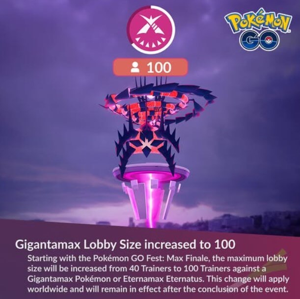 gigantamax lobby size increased to 100