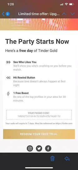 3 day tinder gold free trial