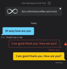 Grindr Messages Not Sending Issue