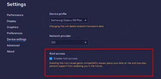 toggle root access in blestacks