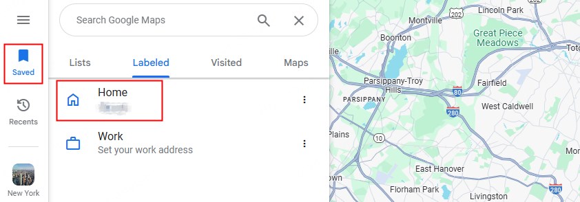 change home location on google maps pc