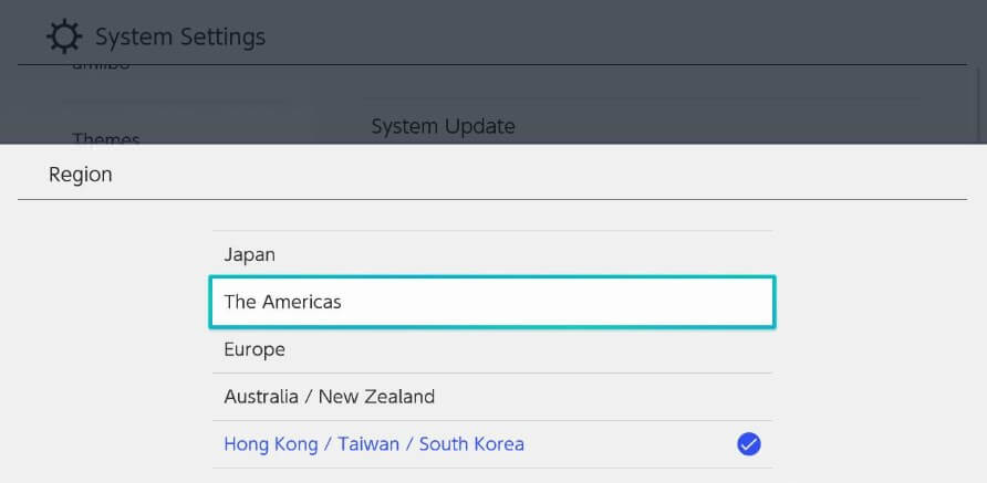 click ok in region interface