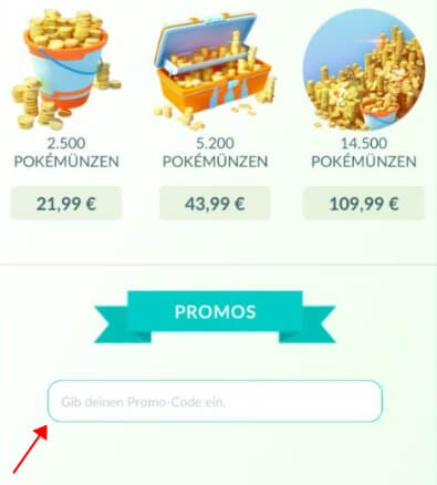 pokemon go codes eingeben