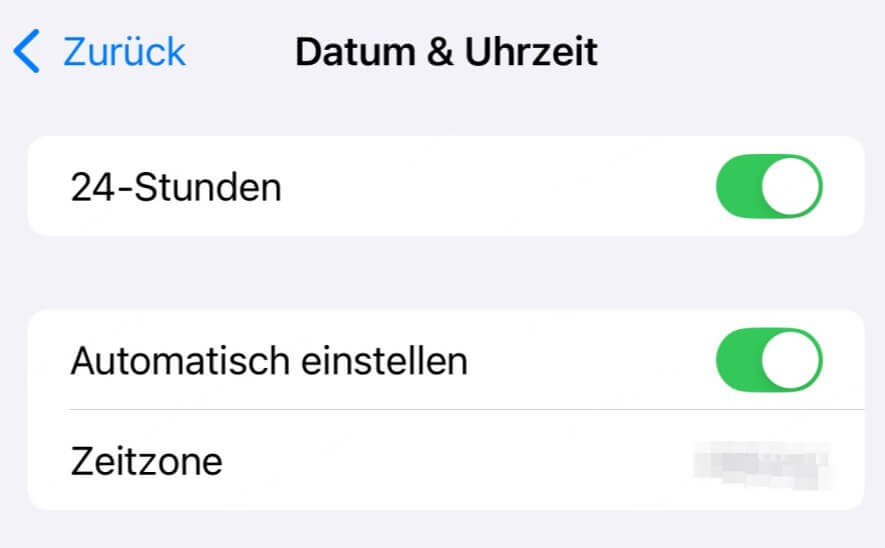 iphone datum und uhrzeit