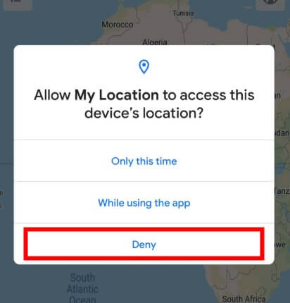 choose deny to disable tiktok location access on android