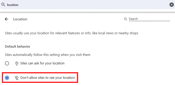 disable location services