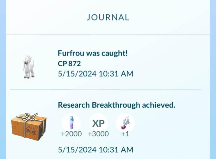 earn research breakthrough to get sinnoh pokemon go