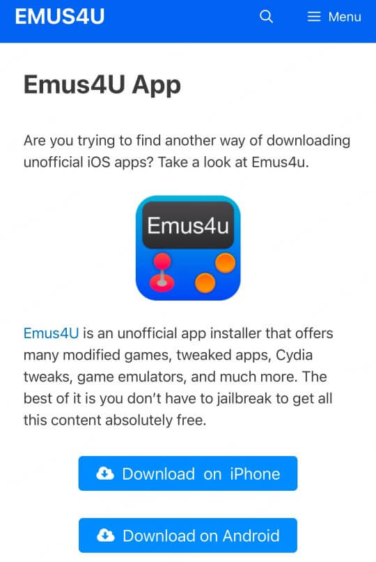 download emus4u auf dem iphone