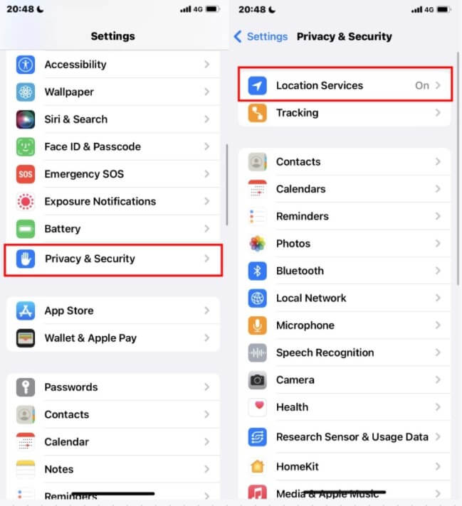 procedures to enable iphone location services