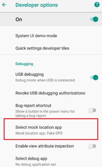 select fake gps go as mock location app