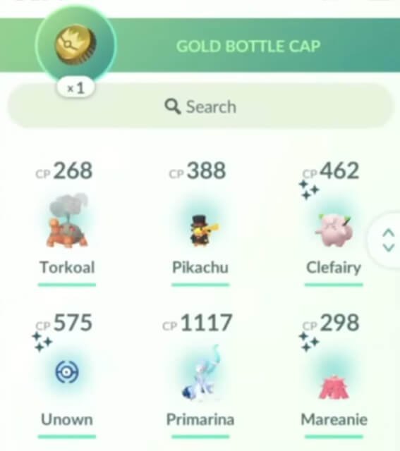 use the Gold Bottle Cap on the best Pokemon