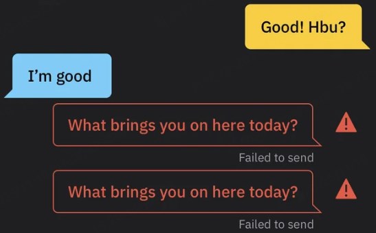 grindr messages not sending issue