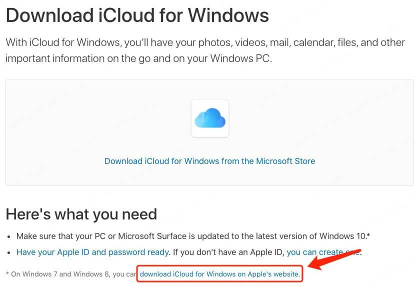 download icloud on pc