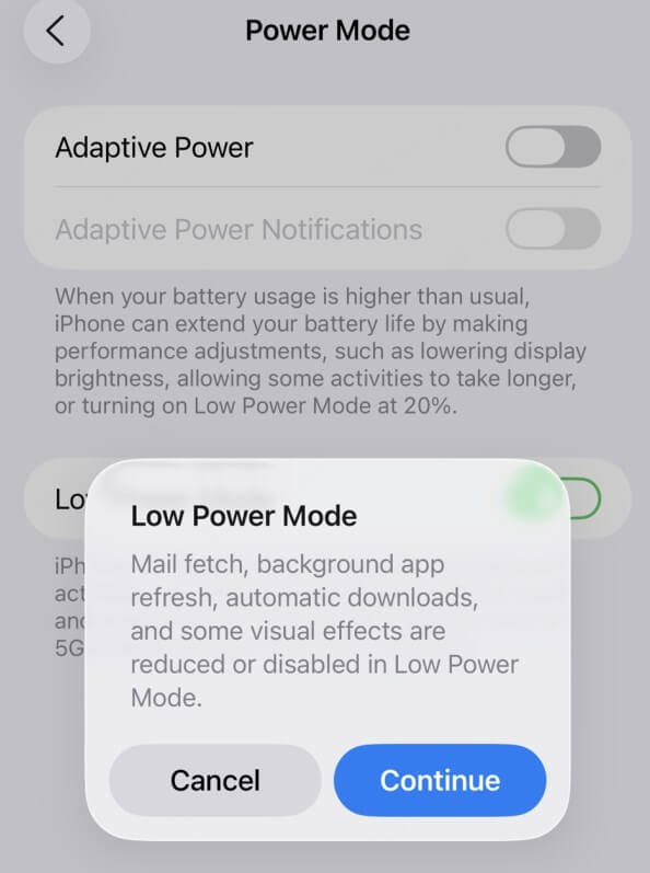 enable iphone low power mode to pause location on life360