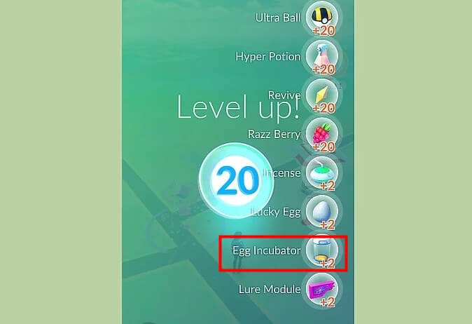 level up to get pokemon go incubator as rewards