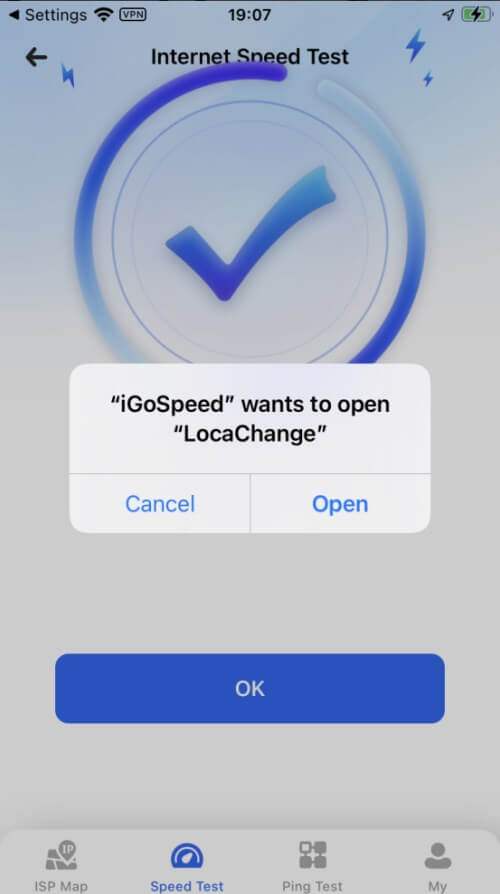 locachange will be launched automatically