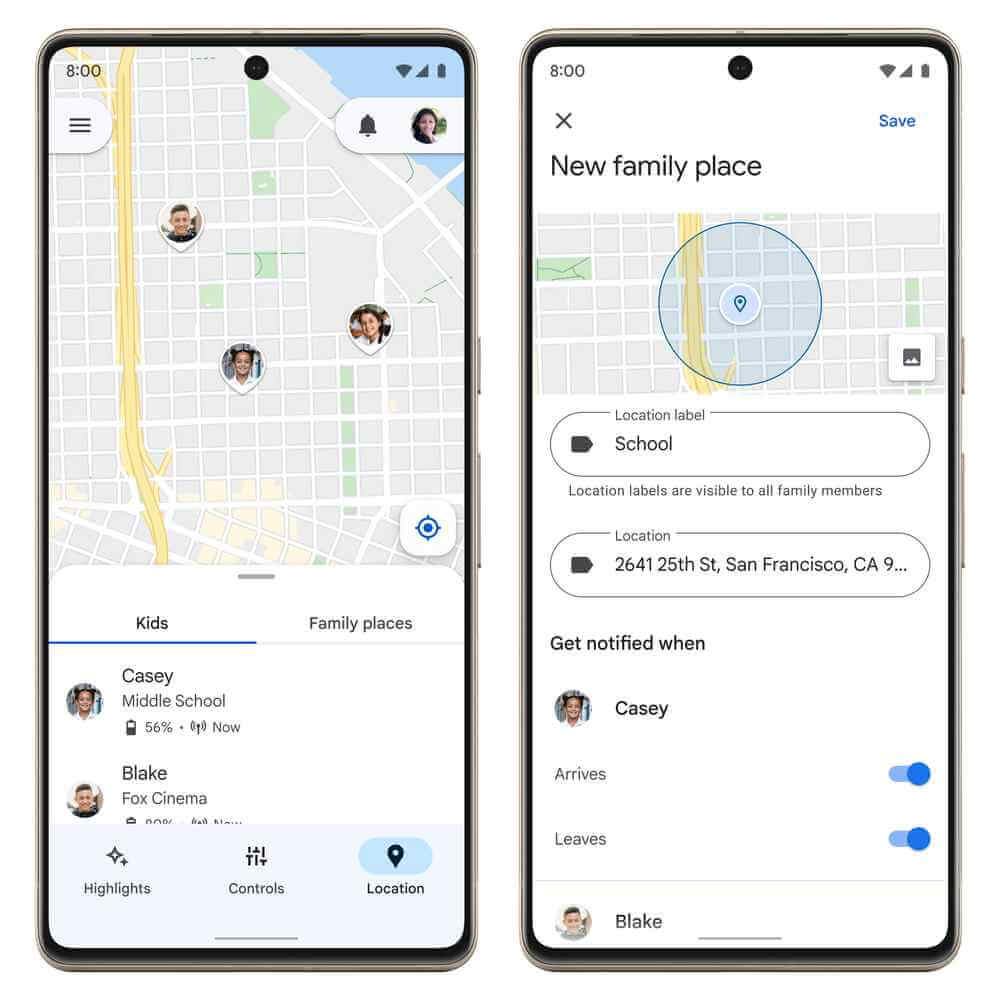 enable location sharing in family link