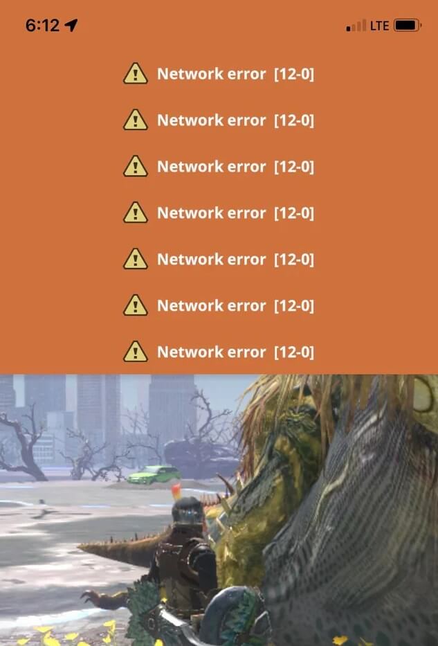 monster hunter now network error