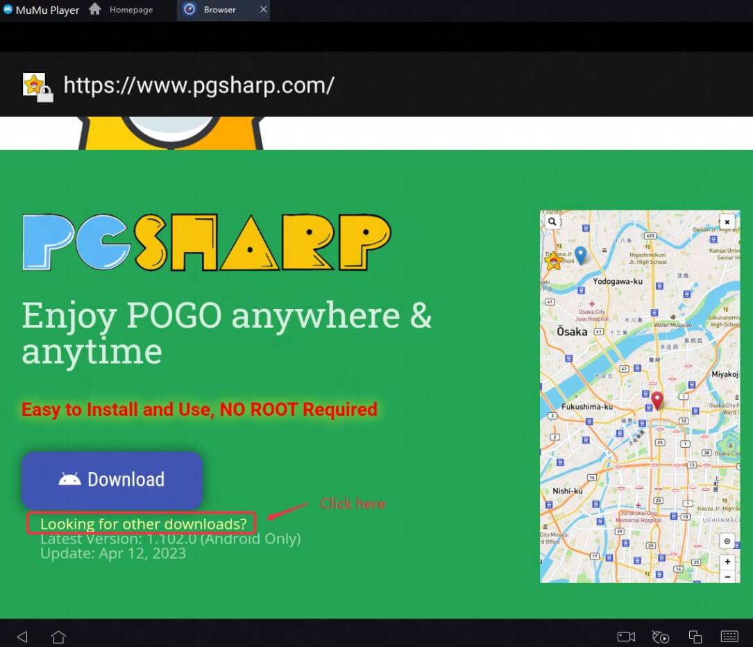 download pgsharp apk inside mumu player