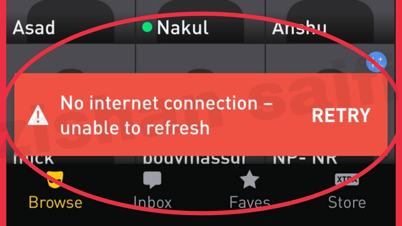 no internet connection on Grindr
