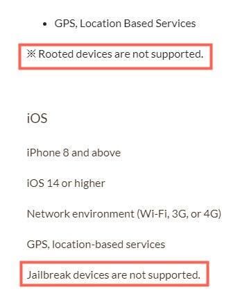 niantic restric rooted or jailbroken devices
