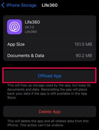 offload life360 to turn off location