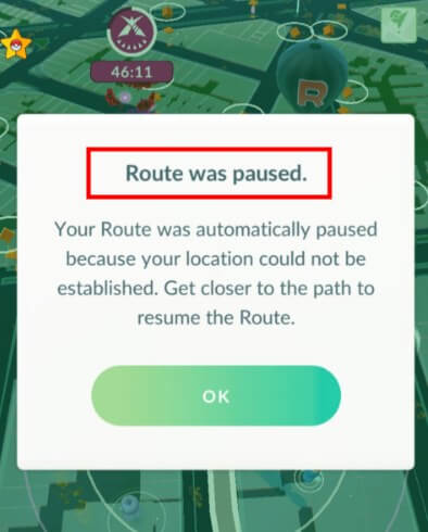 pgsharp route was paused