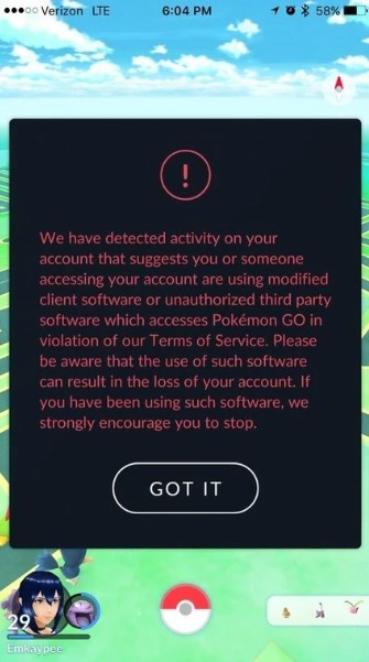 pokemon go ban