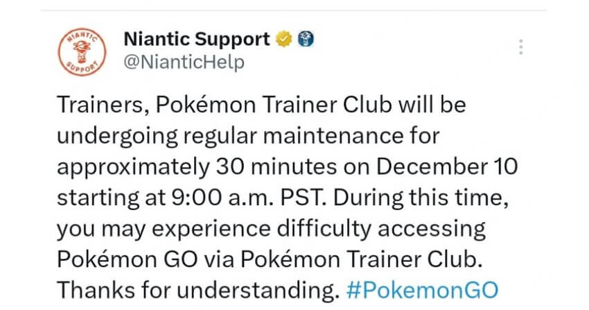 pokemon go undergo maintenance