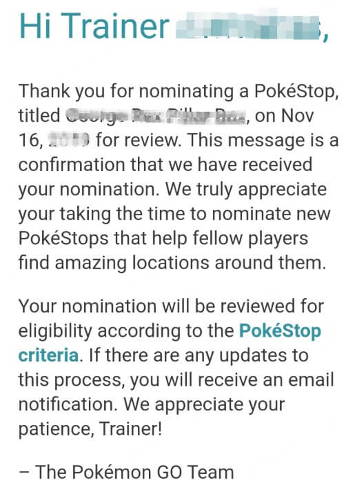 pokestop email