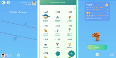 select a pokemon to trade