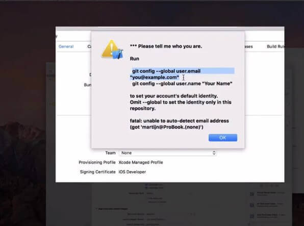 set up git on xcode