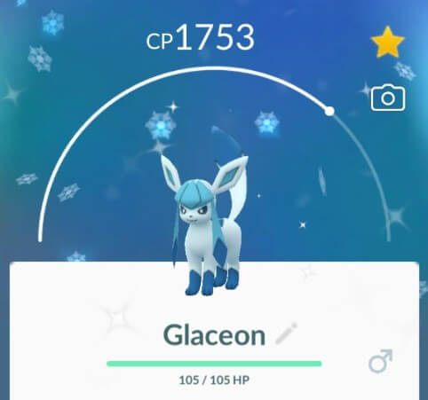 shiny eevee evolution glaceon