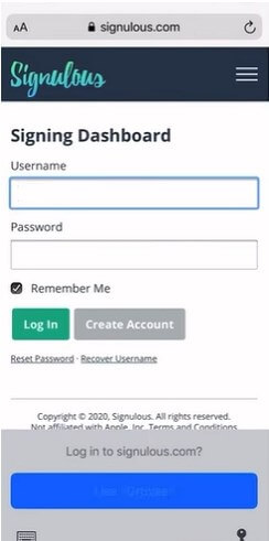 log in to your account