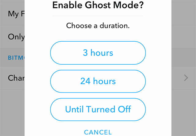 turn on snapchat ghost mode