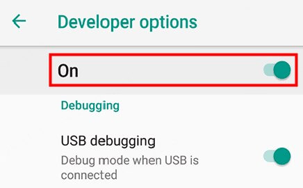 enable developer options on android