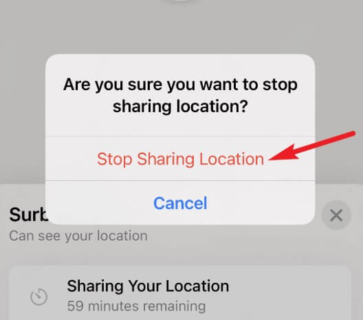 stop sharing location