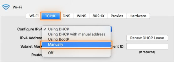 modify ip settings on mac