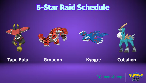 pokemon go 5 star raid schedule