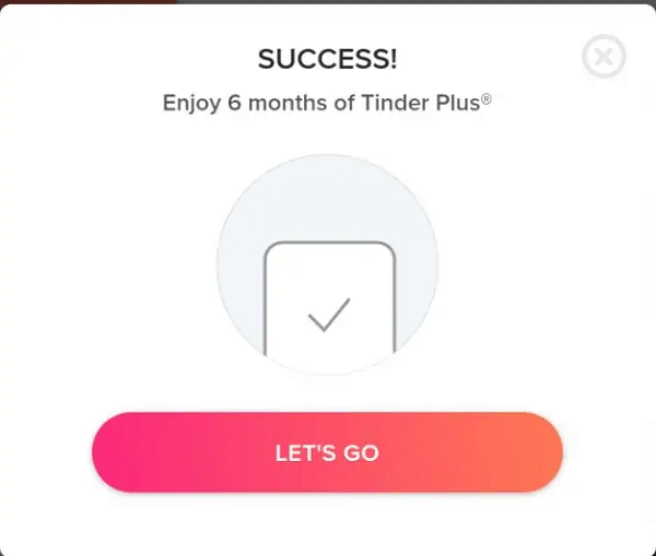 tinder promo code success