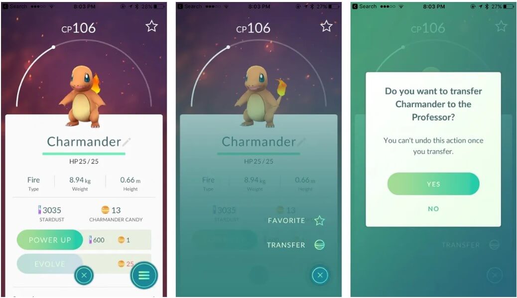 pokemon go tip transfer pokemon to professor willow
