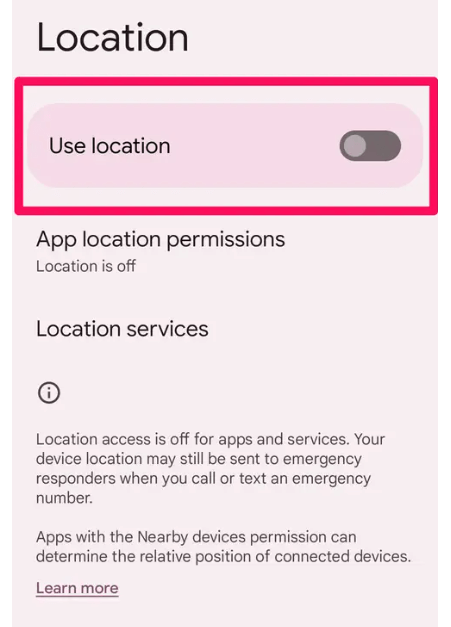 turn off location for android users