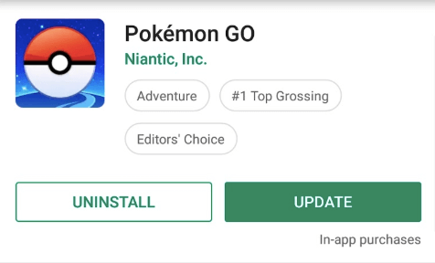 update pokemon go app to fix not loading