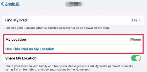 Use This Device as My Location ipad