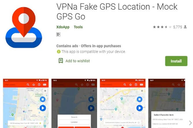 vpna fake gps location