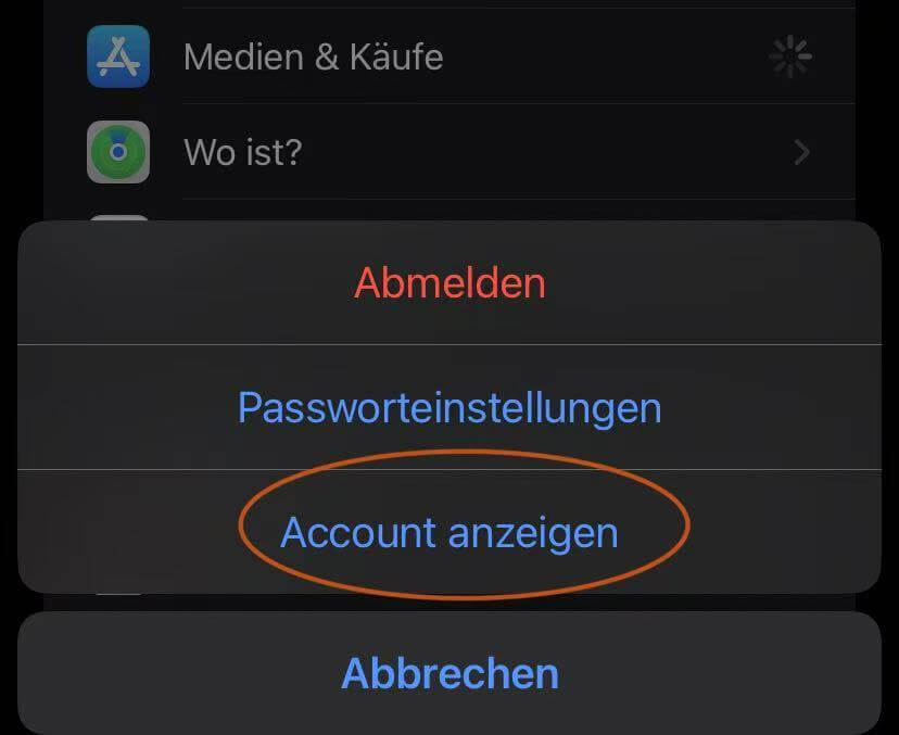 iphone account anzeigen