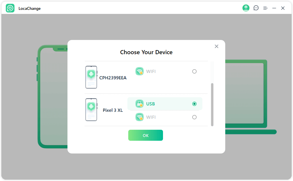 locachange choose device