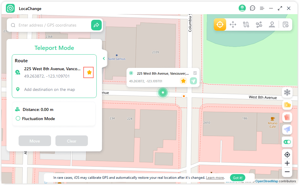 locachange collect spots and routes