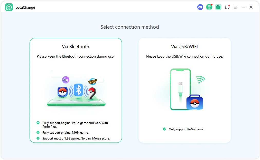 locachange connect via bluetooth