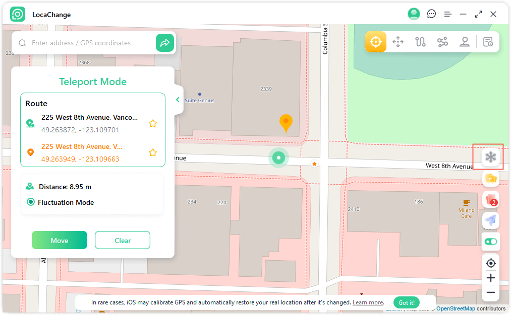 locachange cooling timer